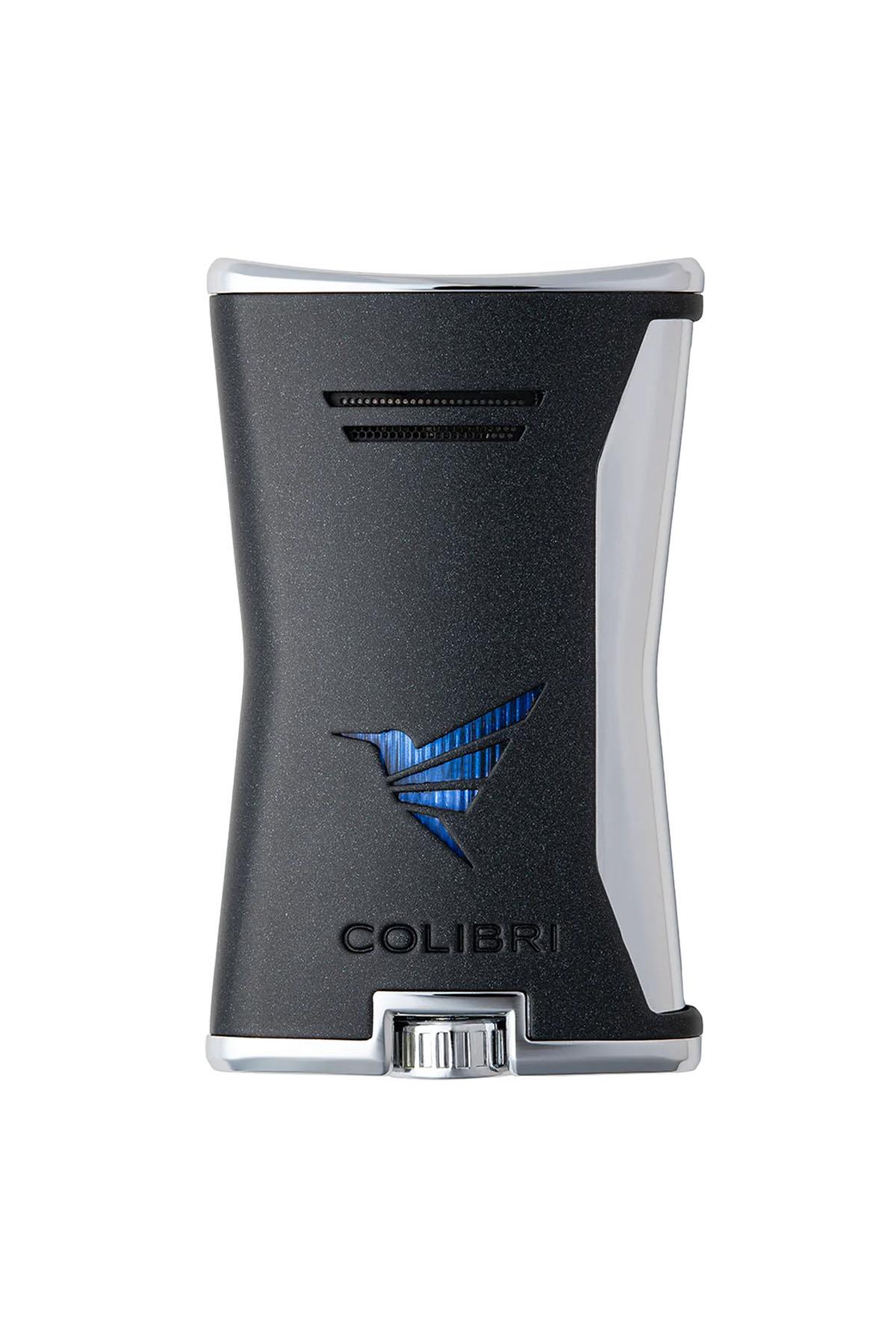 TR8756,Colibri Tek Torch Pürmüz Siyah-Gümüş Slim Puro Çakmağı