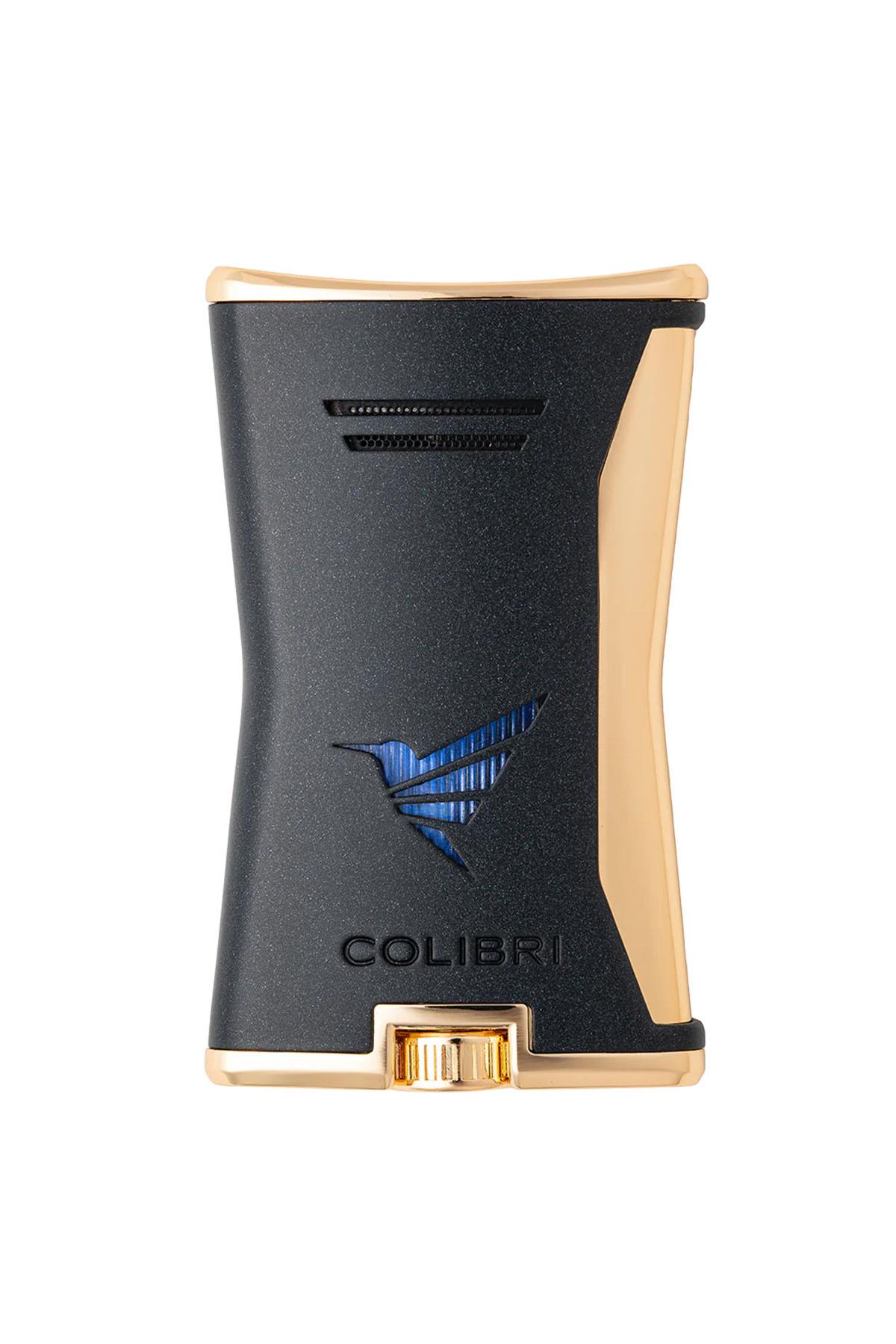 TR8757,Colibri Tek Torch Pürmüz Siyah-Gold Slim Puro Çakmağı