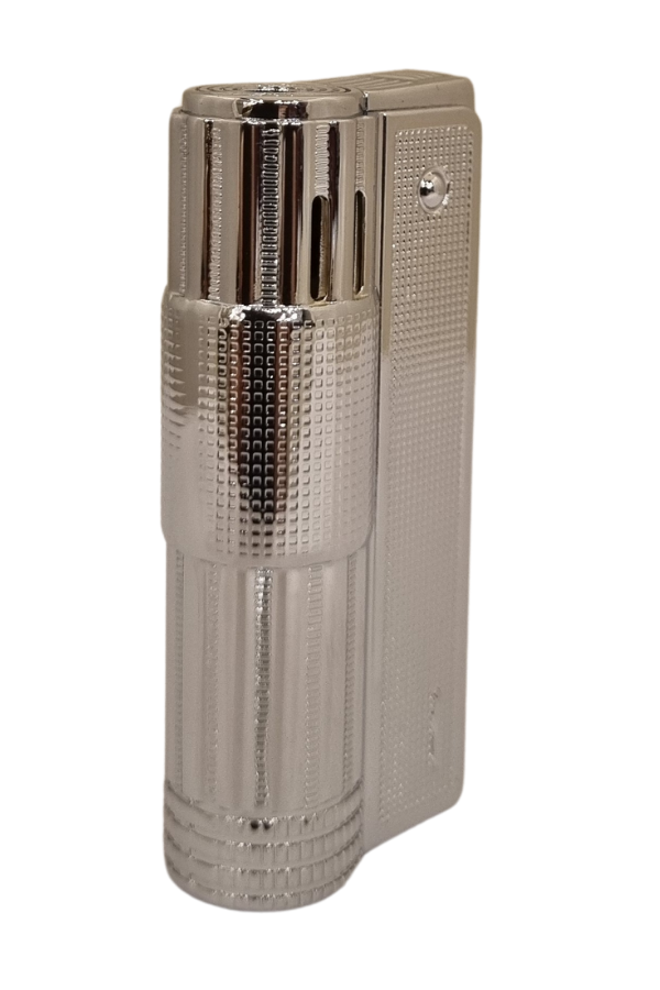 PremiumQuality Gümüş Tek Torch Pürmüz Metal Puro Çakmağı
