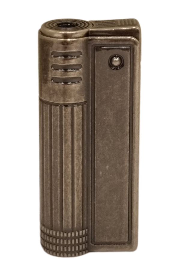 PremiumQuality Fırçalı Gümüş Tek Torch Pürmüz Metal Puro Çakmağı