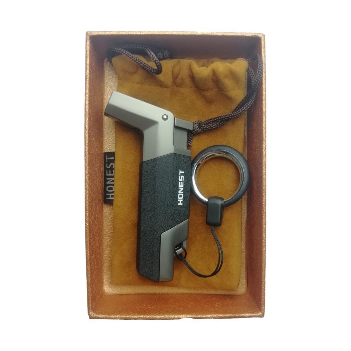 Honest Siyah-Gunmetal Tek Torch Pürmüz Puro Çakımağı