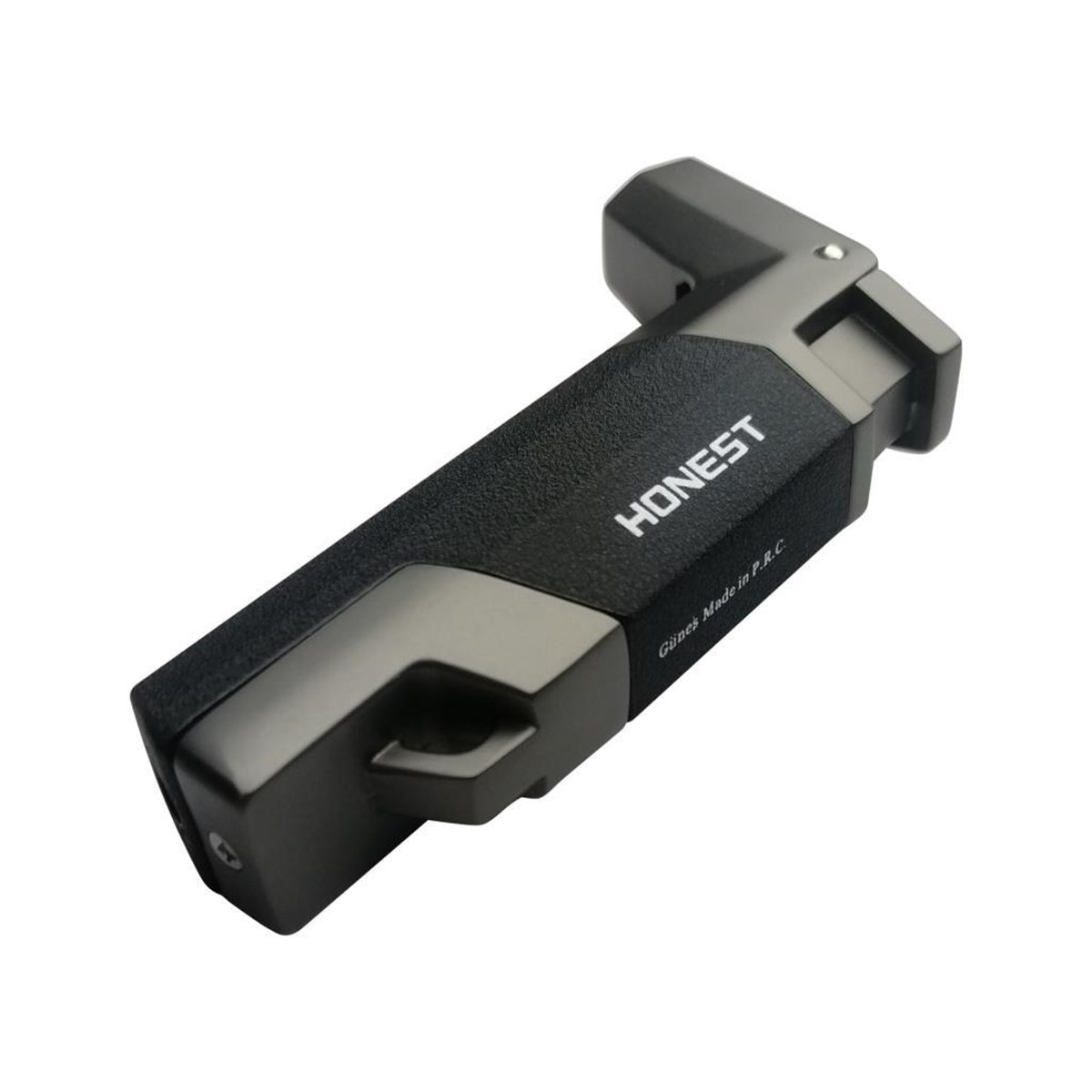 Honest Siyah-Gunmetal Tek Torch Pürmüz Puro Çakımağı