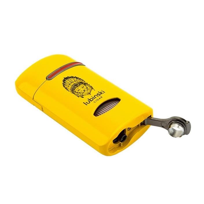 Lubinski Lion Kapaklı Delicili Tek Torch Puro Çakmağı Sarı