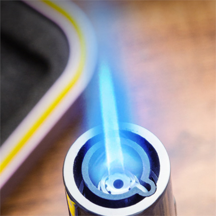 Lubinski Yeni Seri Slim Tek Torch Delicili Ve İğneli Puro Çakmağı Gunmetal