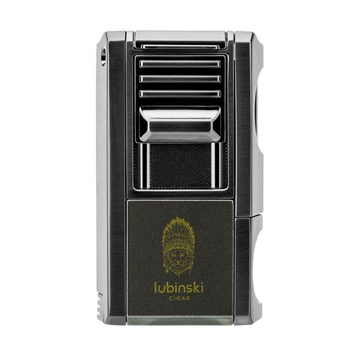 Lubinski Yeni Seri Dahili V-Cutter Delicili ve İğneli Puro Çakmağı Gunmetal