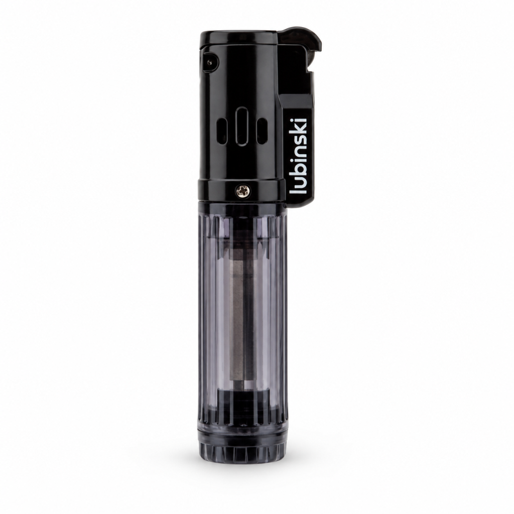 Lubinski Cigar Basic Slim Tek Torch Puro Çakmağı Siyah