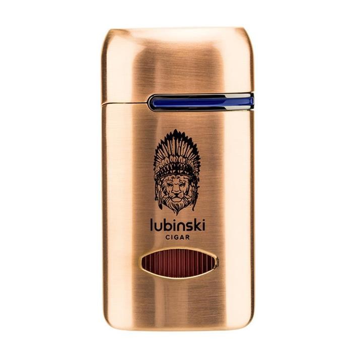 Lubinski Lion Kapaklı Delicili Tek Torch Puro Çakmağı Gold