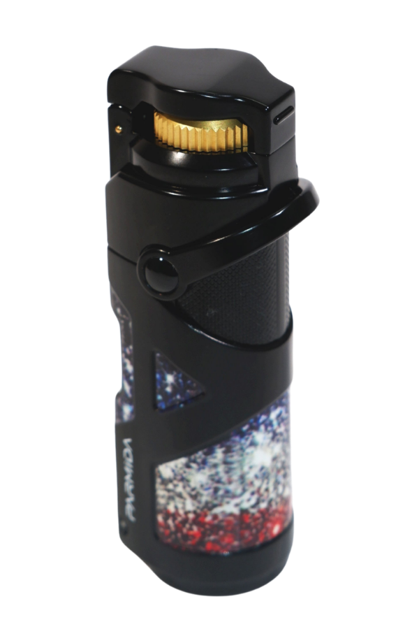 Parmida Tek Torch Pürmüz Siyah Desenli Metal Puro Çakmağı