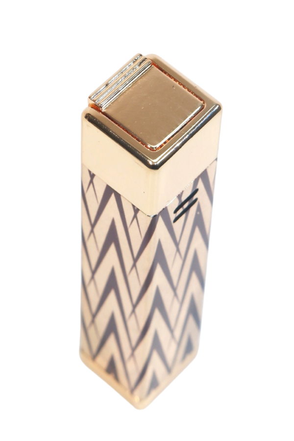 Parmida Tek Torch Pürmüz Gold-Siyah Desenli Metal Puro Çakmağı