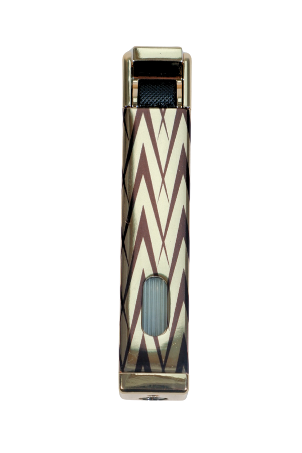 Parmida Tek Torch Pürmüz Gold-Siyah Desenli Metal Puro Çakmağı