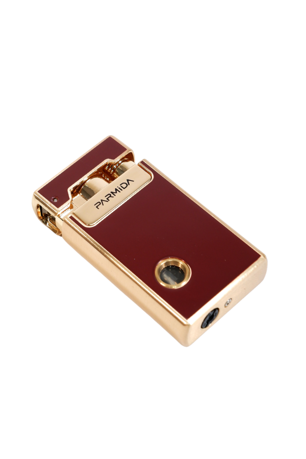 Parmida Tek Torch Pürmüz Soft Flame Özellikli Bordo-Gold Metal Puro Çakmağı