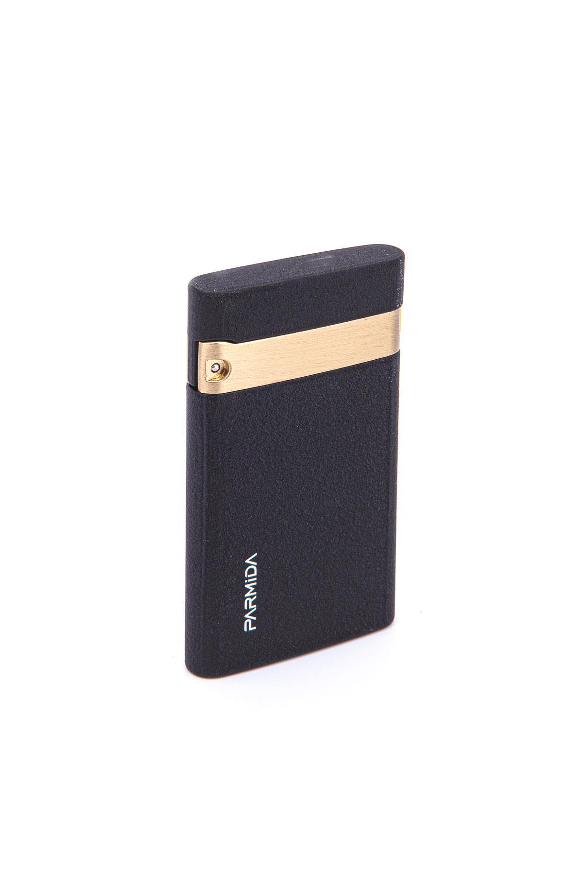 Parmida Tek Torch Pürmüz Siyah-Gold Metal Puro Çakmağı