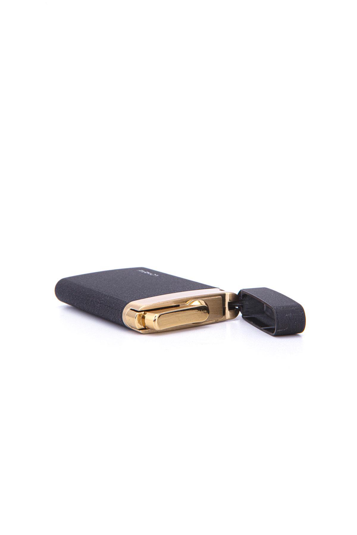 Parmida Tek Torch Pürmüz Siyah-Gold Metal Puro Çakmağı