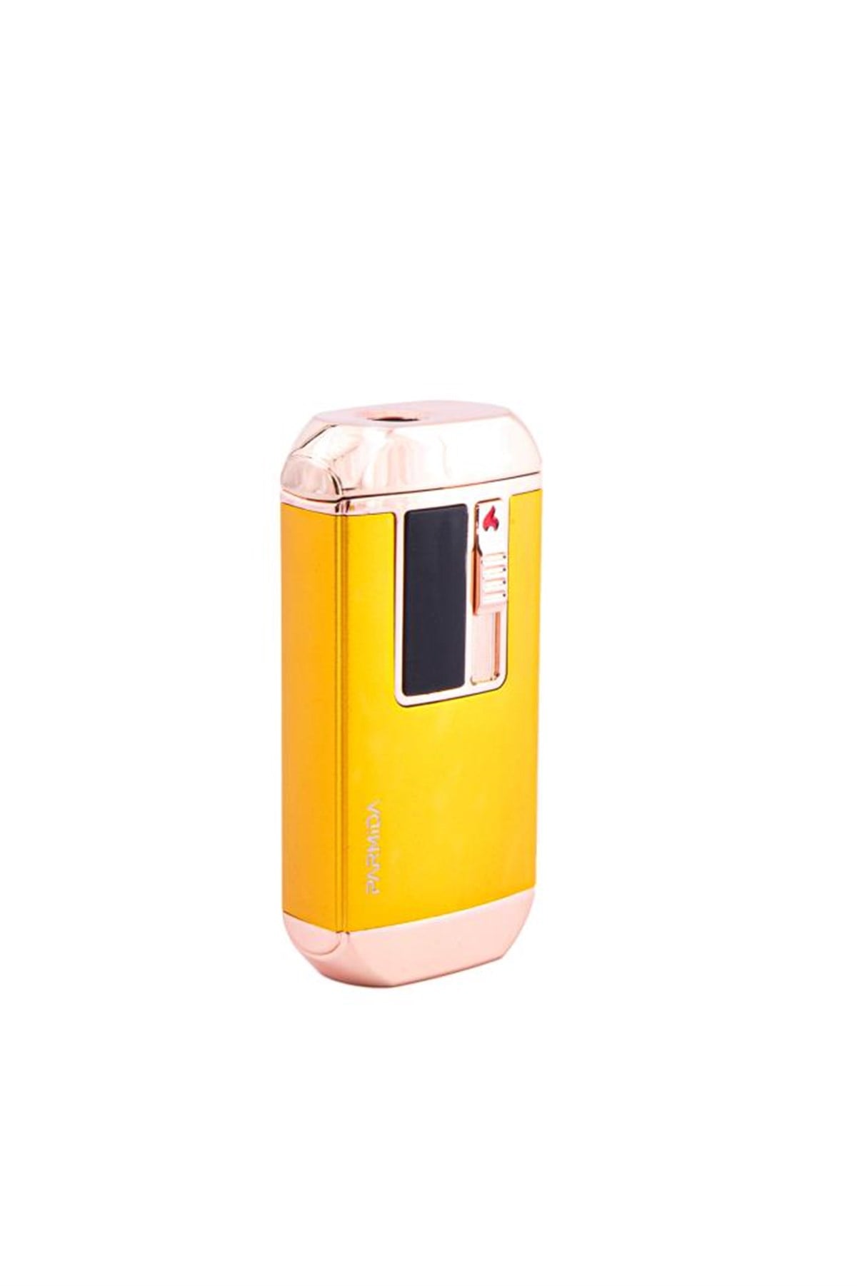 Parmida Sarı-Gold Multifonksiyonel Çakmak (Tek Torch Pürmüz Puro Çakmağı, Elektrikli Çakmak, Powerbank, El Feneri)