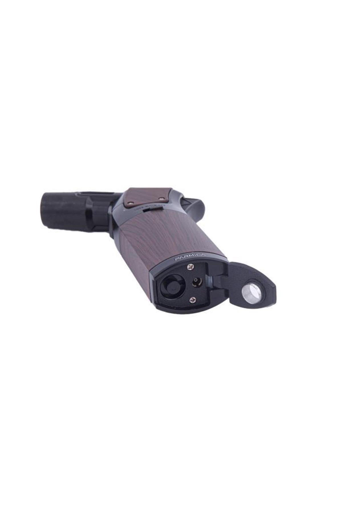 Parmida Tek Torch Pürmüz Kahverengi Masa Tipi Puro Çakmağı