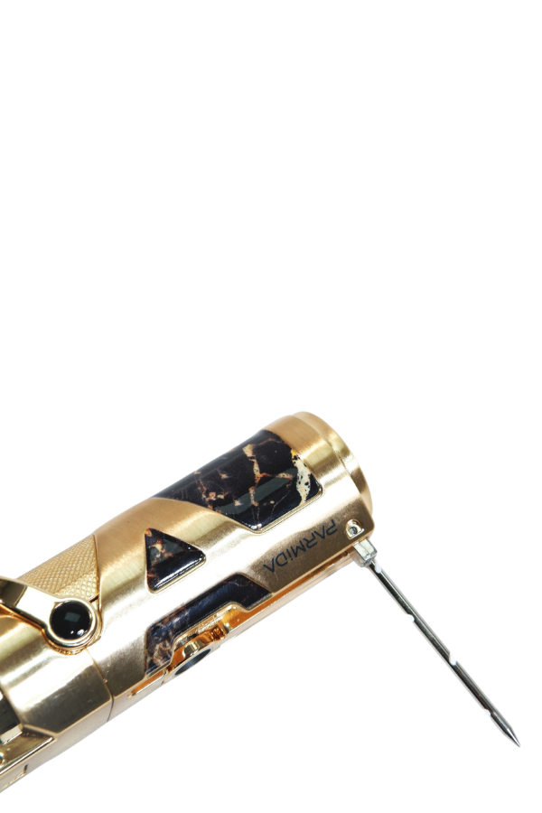 Parmida Tek Torch Pürmüz Gold Desenli Metal Puro Çakmağı