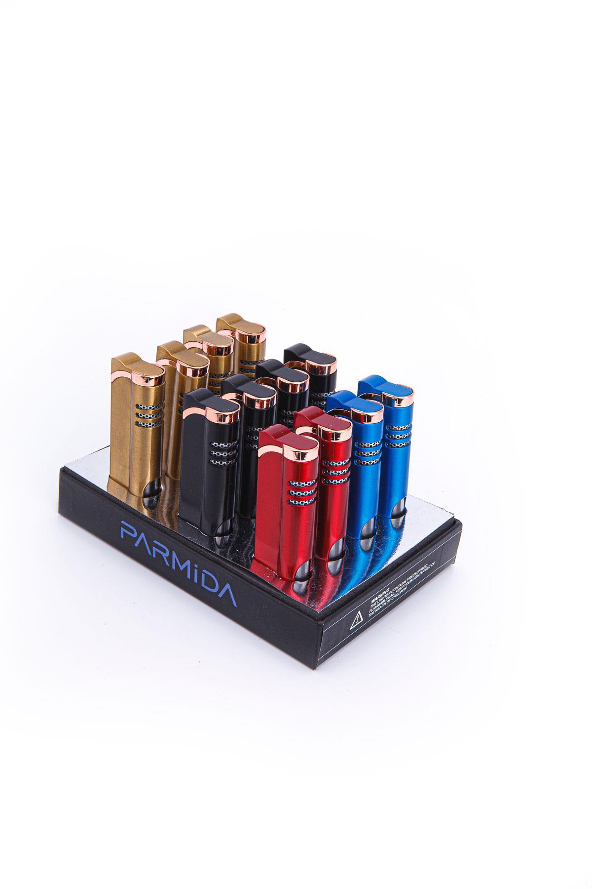Parmida Tek Torch Pürmüz Kırmızı Metal Puro Çakmağı