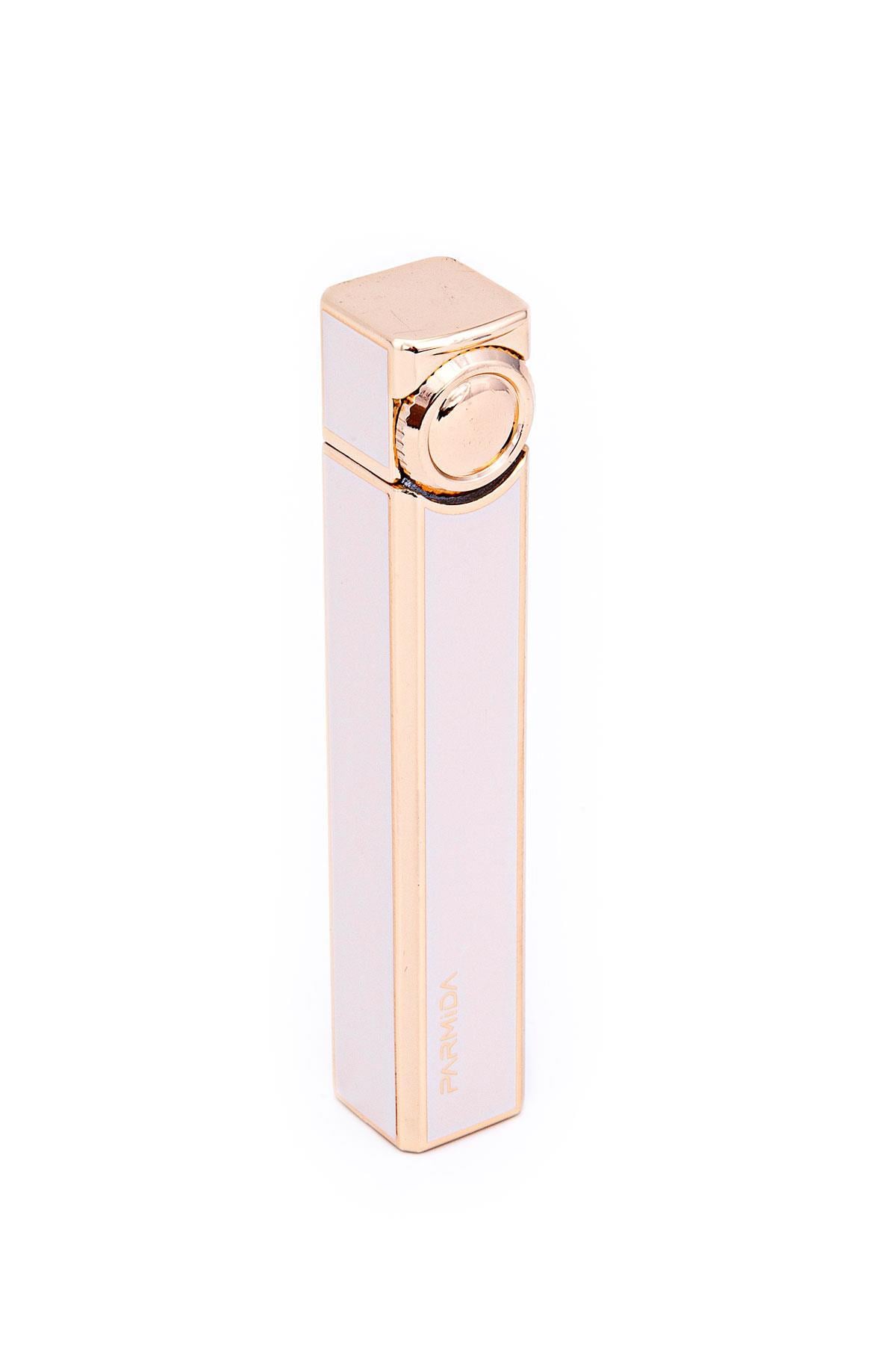 Parmida Slim Beyaz-Gold Soft Flame Metal Çakmak