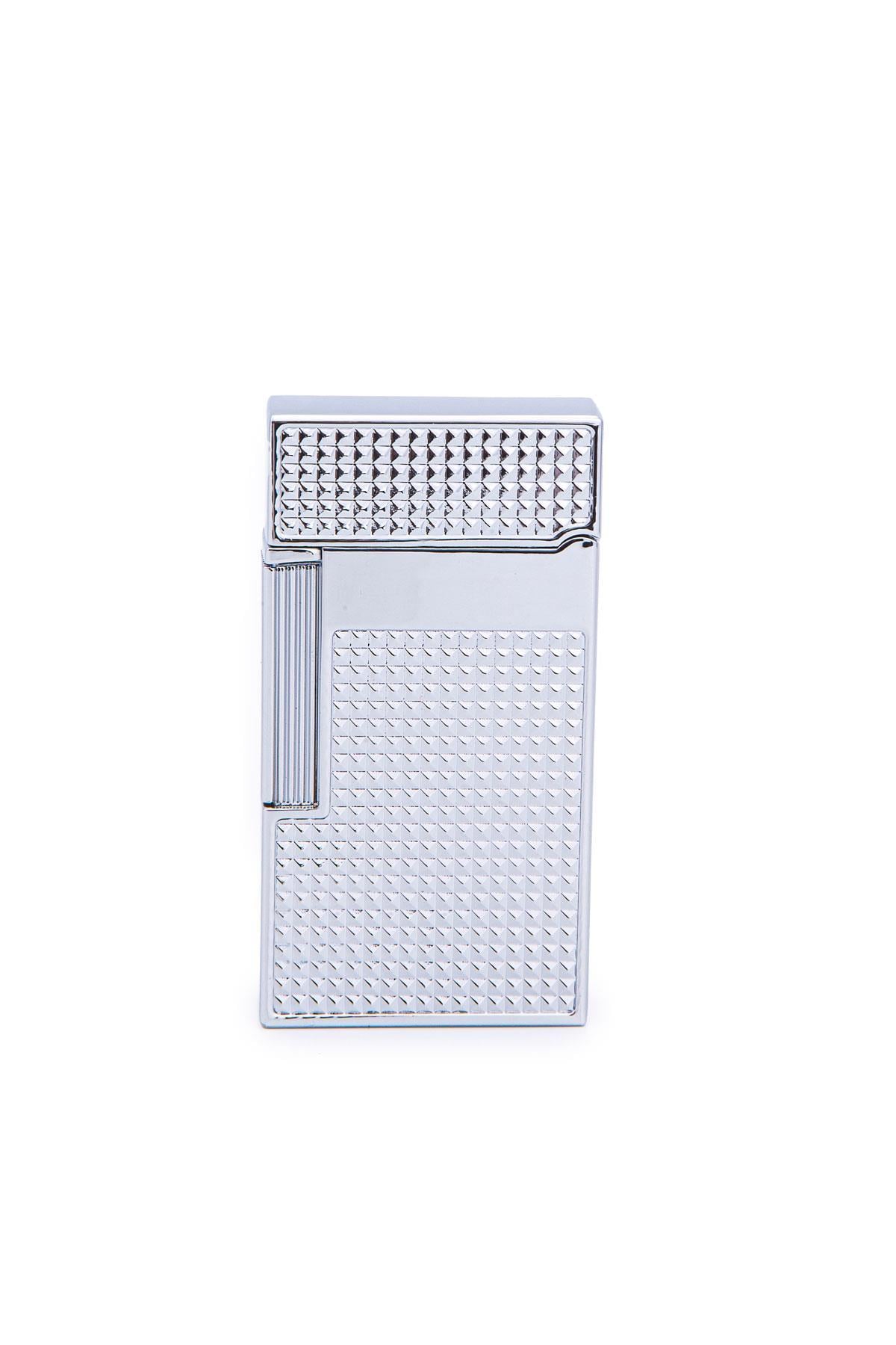 Parmida Gümüş İşlemeli Perde Alev Metal Puro Çakmağı