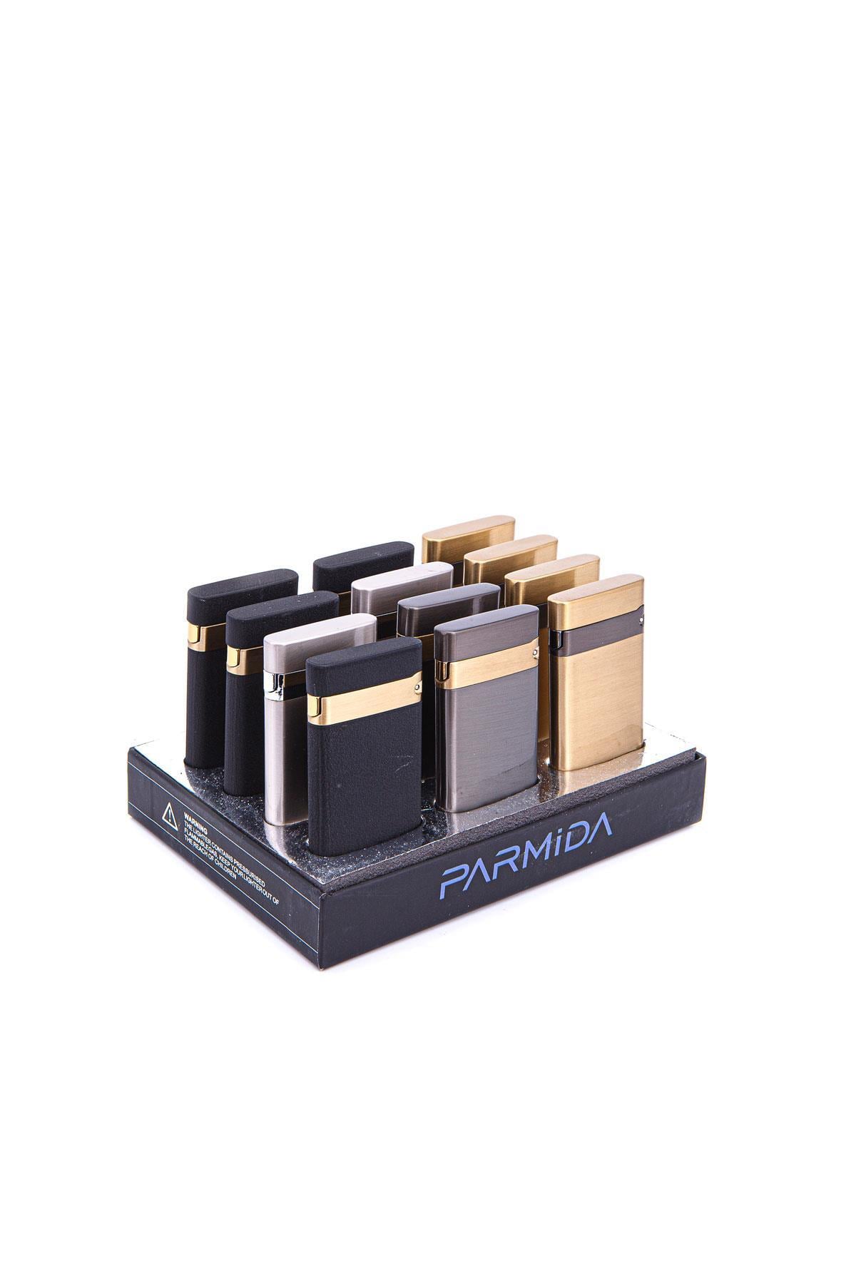 Parmida Tek Torch Pürmüz Siyah-Gold Metal Puro Çakmağı