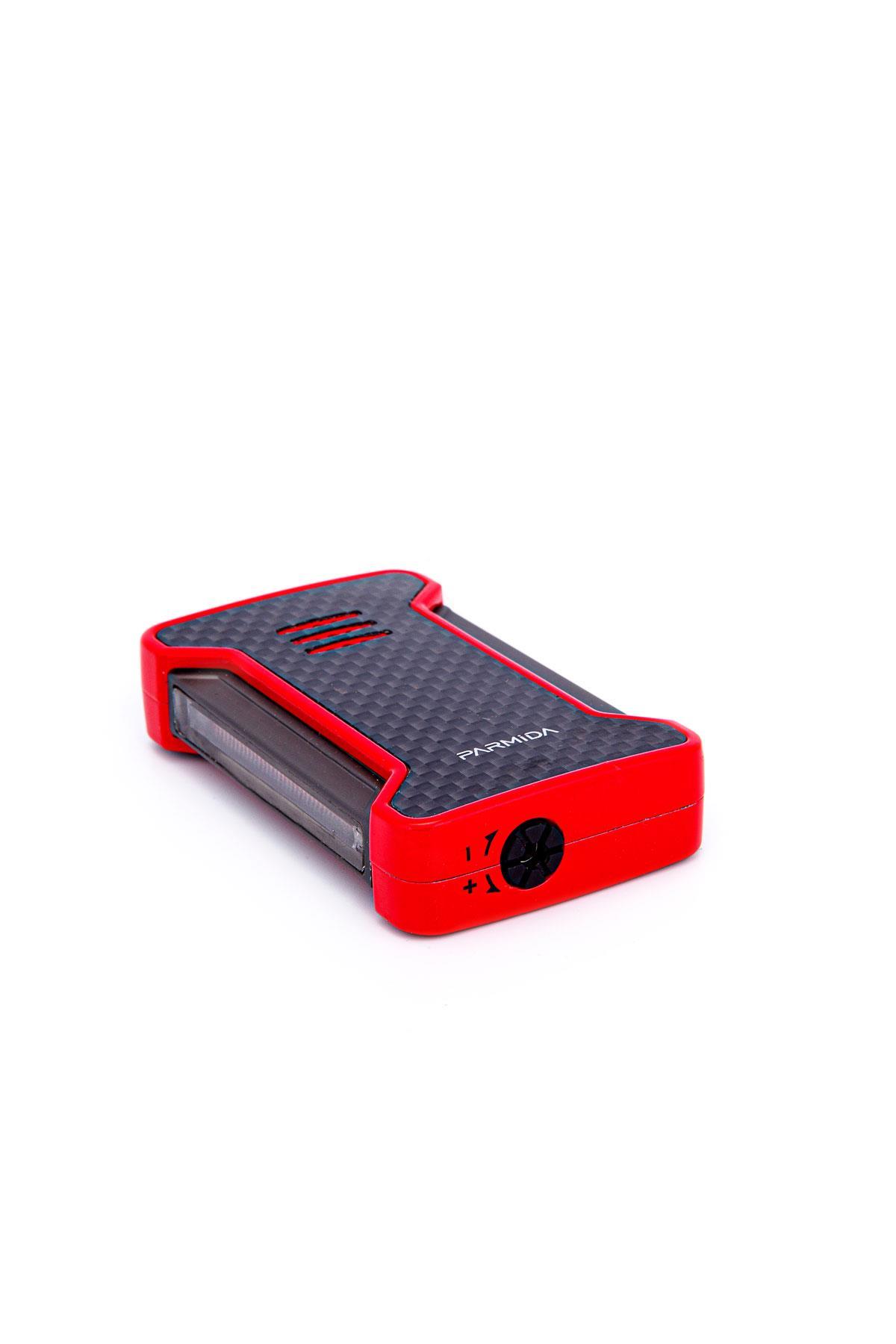 Parmida Tek Torch Pürmüz Karbon Desenli Kırmızı Puro Çakmağı