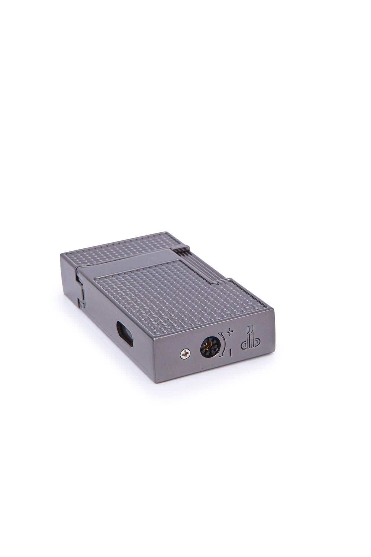 Parmida Gunmetal İşlemeli Perde Alev Metal Puro Çakmağı