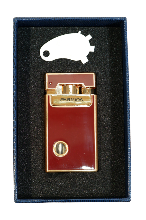 Parmida Tek Torch Pürmüz Soft Flame Özellikli Bordo-Gold Metal Puro Çakmağı