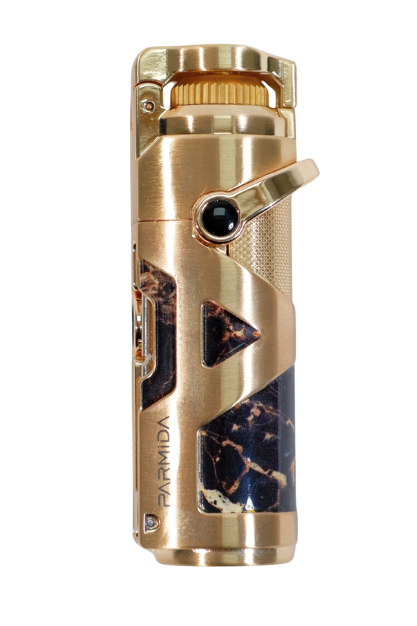 Parmida Tek Torch Pürmüz Gold Desenli Metal Puro Çakmağı