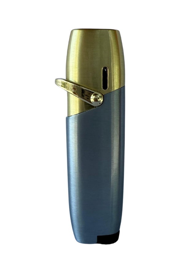 PremiumQuality Tek Torch Pürmüz Gümüş Metal Puro Çakmağı