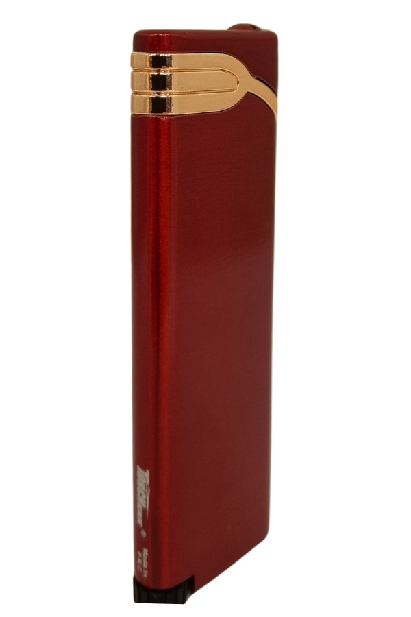 PremiumQuality Kırmızı - Bronz Tek Torch Pürmüz Metal Puro Çakmağı
