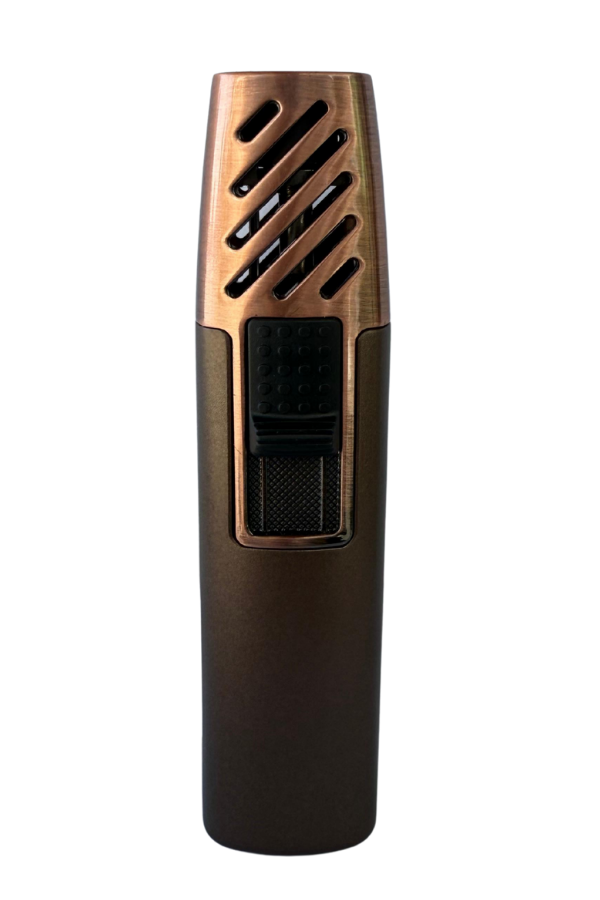 PremiumQuality Kahverengi-Bronz Tek Torch Pürmüz Metal Puro Çakmağı