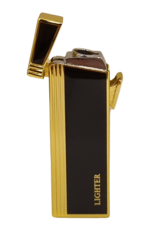 PremiumQuality Gold - Siyah Tek Torch Pürmüz Metal Puro Çakmağı