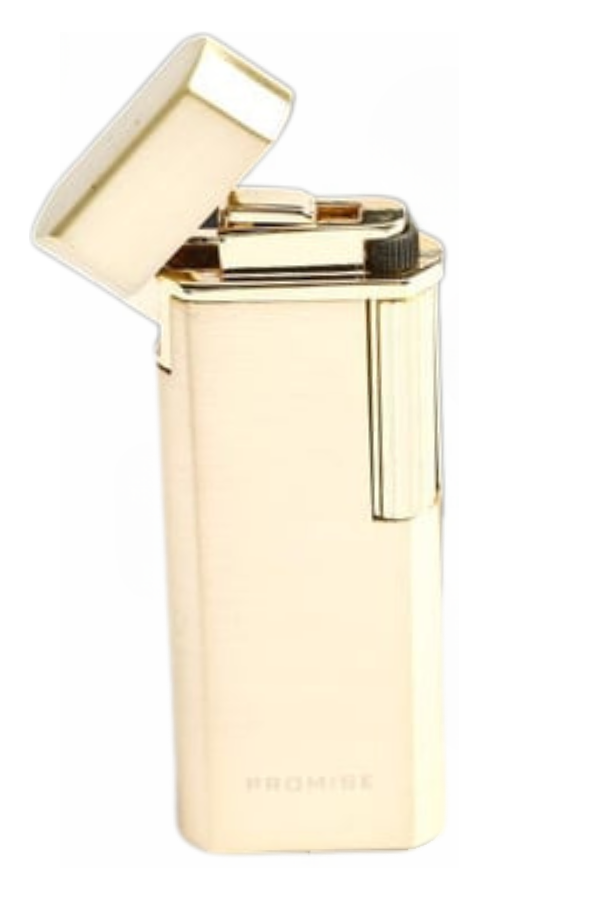 Promise Twiggy Fırçalı Gold Metal Soft Flame Çakmak