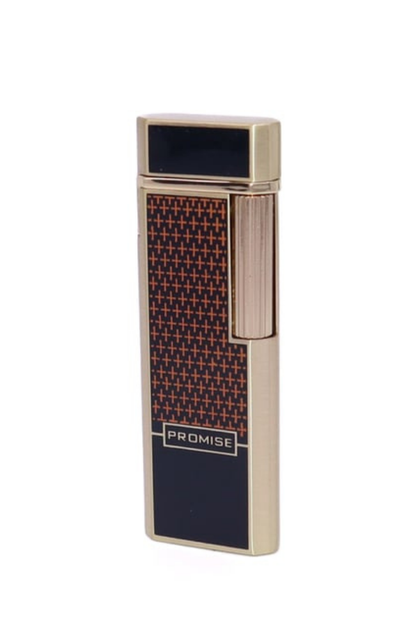 Promise Twiggy Siyah Gold İşlemeli Metal Soft Flame Çakmak