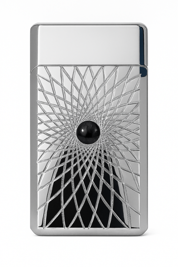 TR8607,Promise Tek Torch Gümüş Ağ Desenli Tek Torch Pürmüz Metal Puro Çakmağı