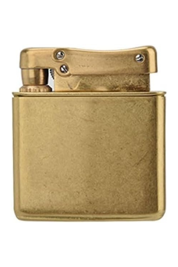 Promise Tek Alevli Fırçalı Gold Metal Benzinli Çakmak