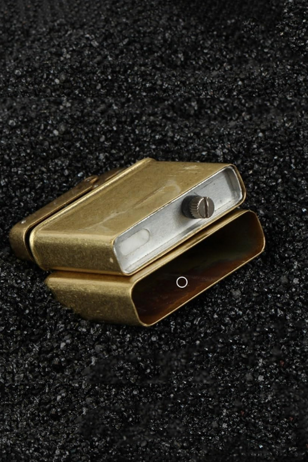 Promise Tek Alevli Fırçalı Gold Metal Benzinli Çakmak
