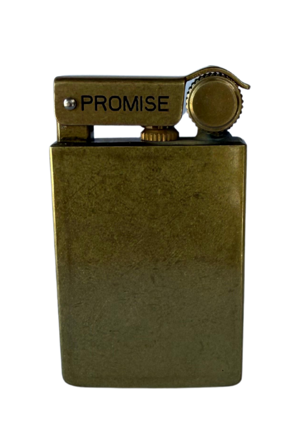 Promise Fırçalı Gold Kapaklı Tek Alevli Metal Benzinli Çakmak