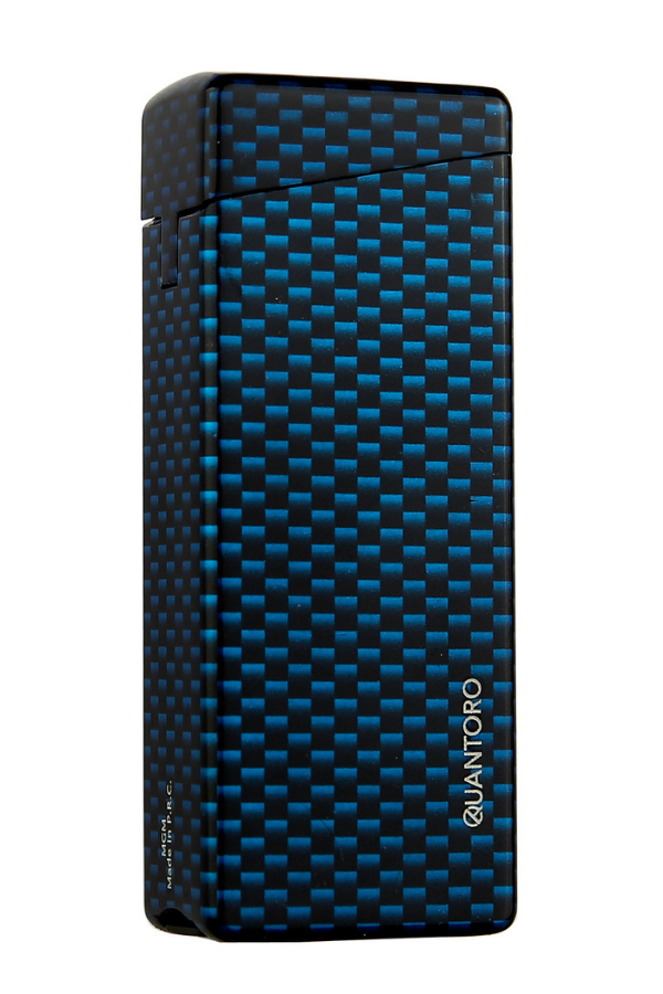 TRZ1060,Quantoro Tek Torch Pürmüz Mavi Karbon Desenli Metal Puro Çakmağı