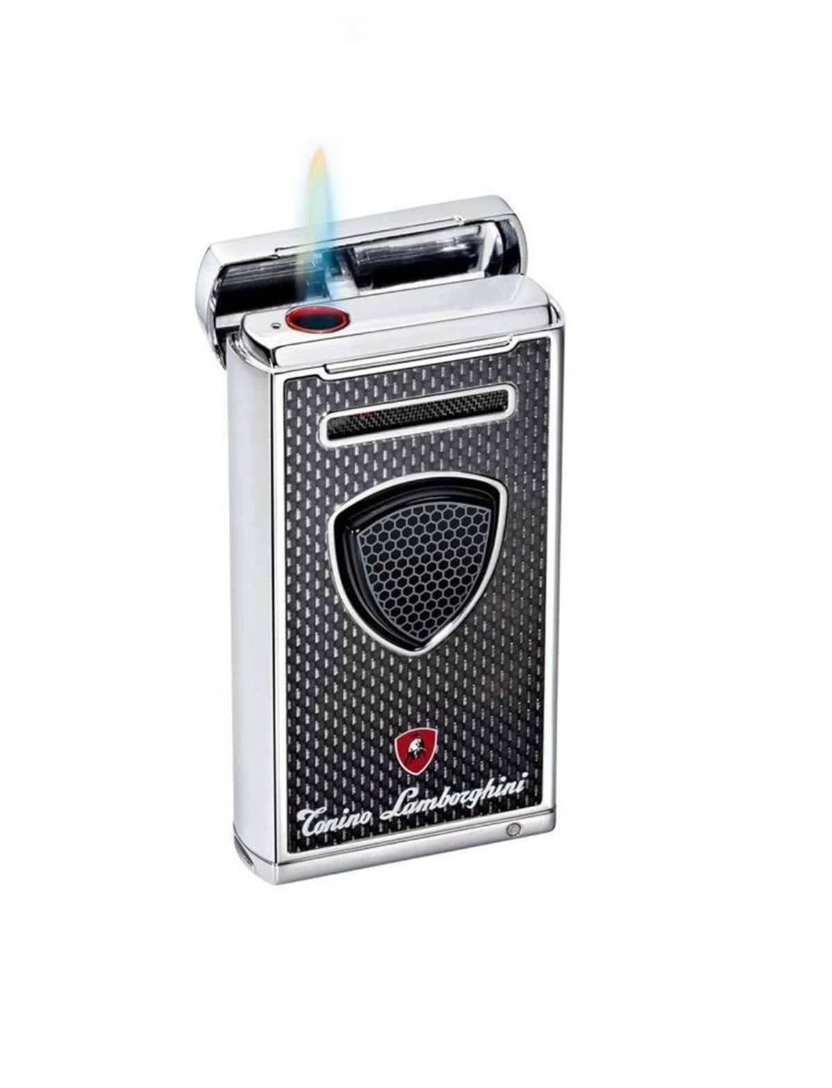 Tonino Lamborghini Tek Torch Pürmüz Desenli Gümüş Puro Çakmağı