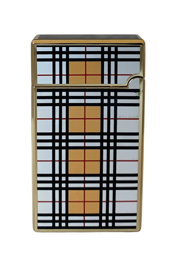 Vindiesel Gold Siyah Beyaz Desenli Tek Torch Pürmüz Puro Çakmağı