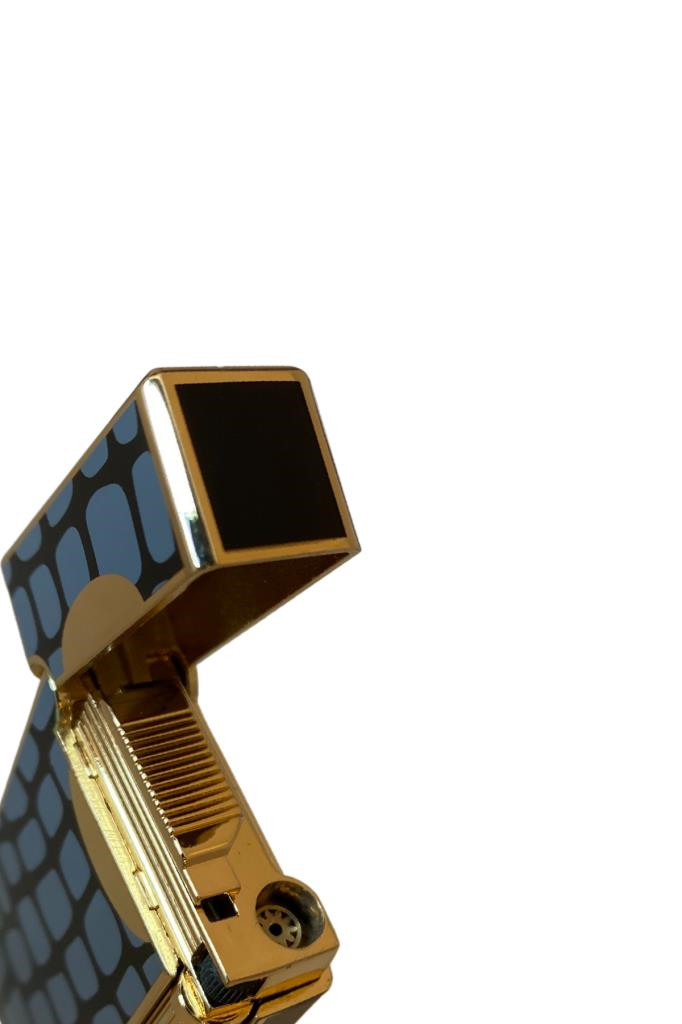 Vindiesel Gold Siyah Gri Taş Desen Tek Torch Pürmüz Puro Çakmağı