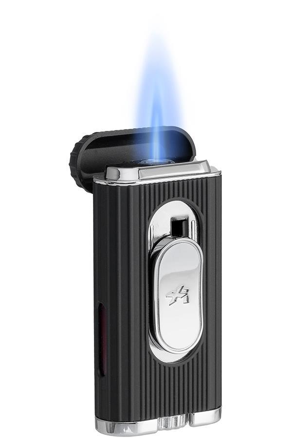 Xikar Hedron Siyah-Gümüş Tek Torch Puro Çakmağı