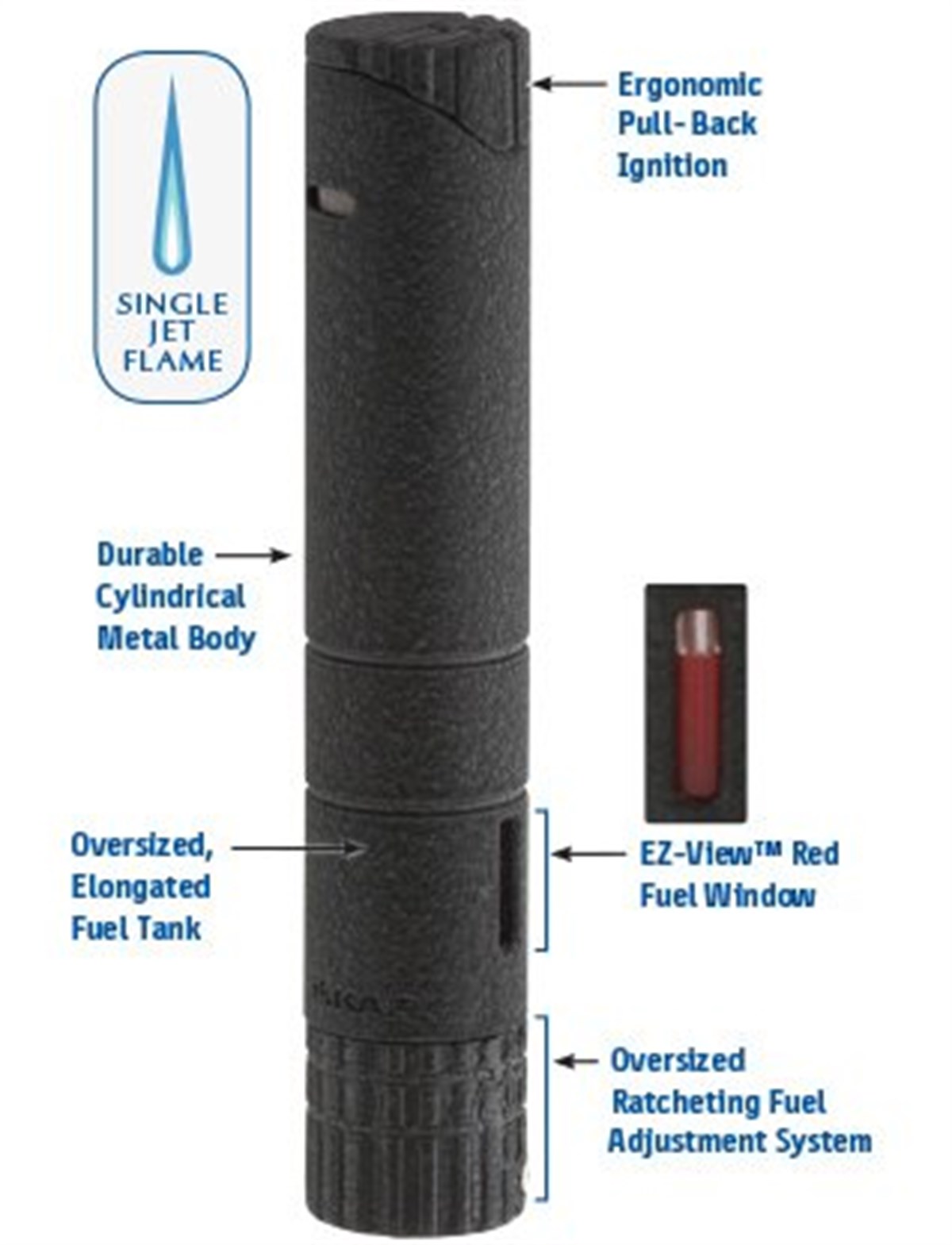 Xikar Turrim Tek Torch Pürmüz Siyah Puro Çakmağı