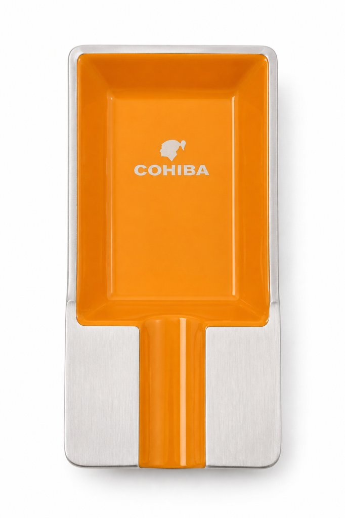 TR9954,Cohiba Sarı Gümüş Tekli Porselen Puro Küllüğü