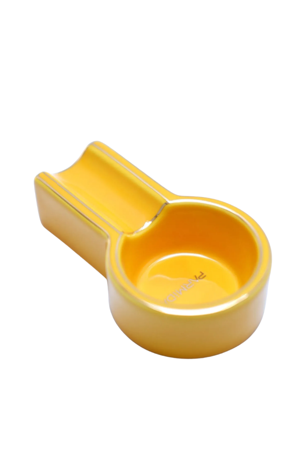 Parmida Sarı Gold Şeritli Tekli Porselen Puro Küllüğü