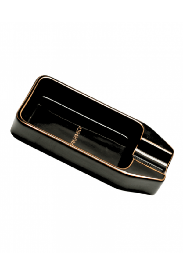 Parmida Siyah Gold Şeritli Tekli Porselen Puro Küllüğü