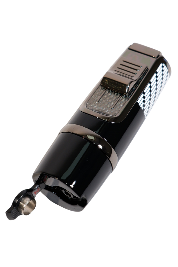 Cohiba 3 Torch Pürmüz Siyah-Beyaz Desenli Metal Puro Çakmağı