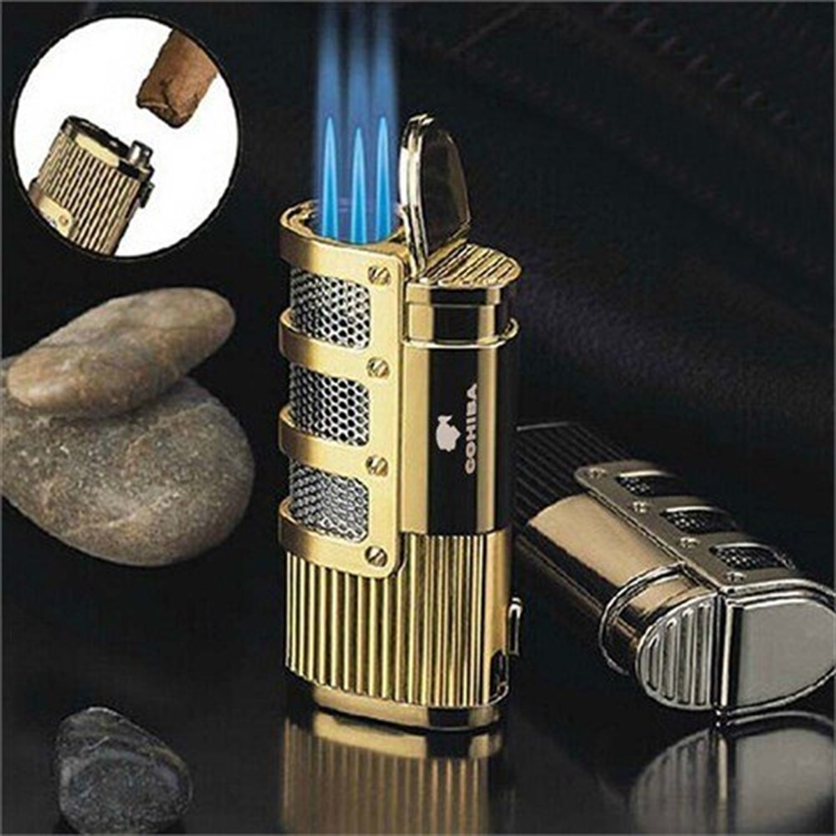Cohiba 3 Torch Pürmüz Gold Puro Çakmağı