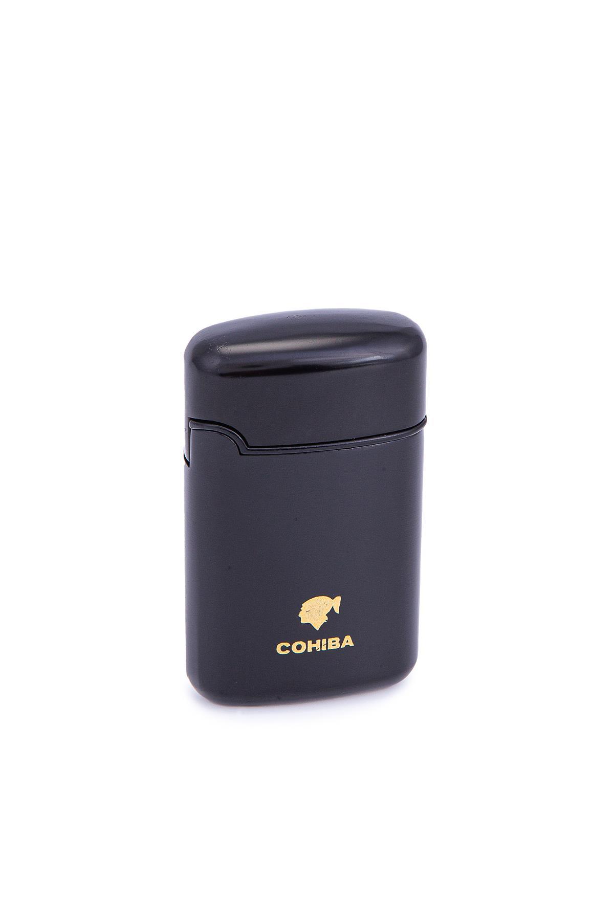 Cohiba 3 Torch Pürmüz Parlak Siyah Metal Puro Çakmağı